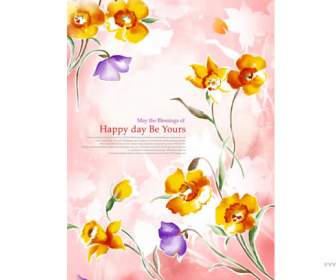 Hand Painted Style Daffodil Psd Material