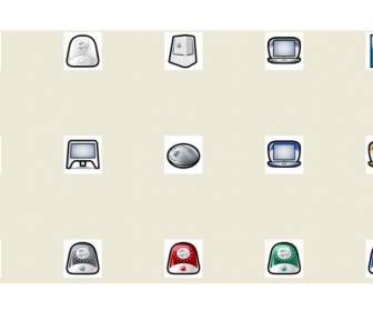 Hand Painted Style Of Apple Computers Icons Png