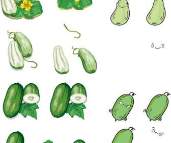 Hand Painted Vegetables Cucumber