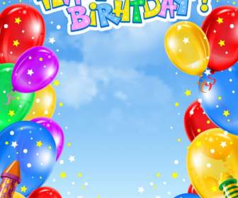 Happy Birthday Ballons Dekoration Hintergrund