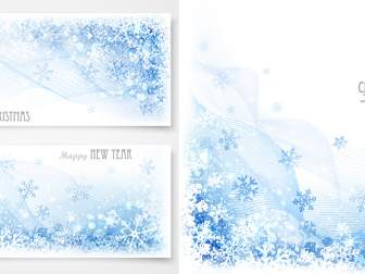 新年快乐雪花横幅设计