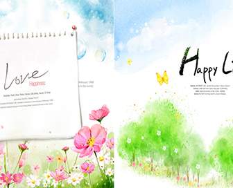 Happy Romantic Psd Background Material