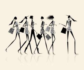 Happy Shopping Fashion Girls