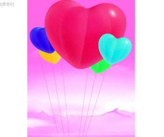 heart shaped balloon psd material