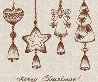 休日の装飾的な手描きのクリスマスの飾り