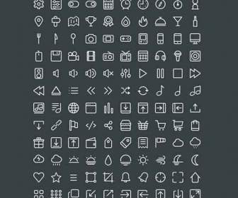 Hollow Icon Collection Psd Layered Material