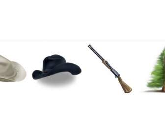 hunter pistol and hat png icons