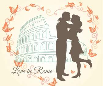 في الرسم التوضيحي الحب روما