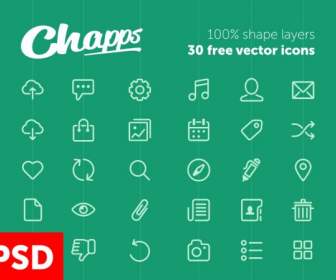 ios7 clean lines style icons psd