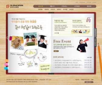 Korea Beautiful Education Web Design Psd Material