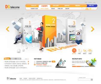 Korea Internet Witryny Projektu Psd Materiału