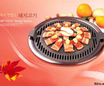korean barbecue food psd material