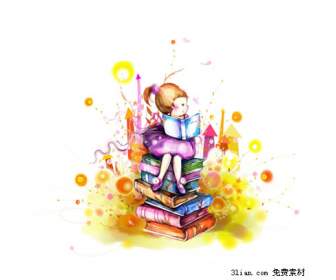 Enfants Coréens Peint Dessin Animé Illustrator Psd Matériel