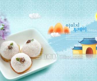 Triều Tiên Bánh Tráng Miệng Psd Lớp Vật Liệu