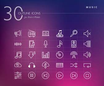 Ikona Liniowej Muzyka Kreatywne