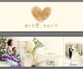Love Wedding Invitations Hand In Hand Psd Material