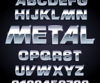 Diseño De Alfabeto Metal
