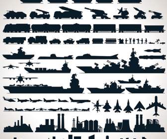 Military Weapons And Urban Silhouettes