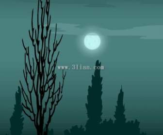 Paysage Au Clair De Lune