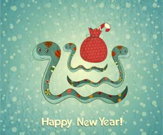 New Year Cartoon Snake
