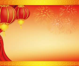 new year red lantern backgrounds psd material