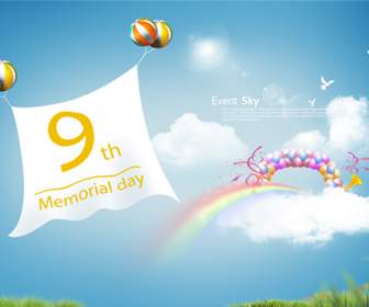 Ninth Anniversary Celebration Pictures Psd Template