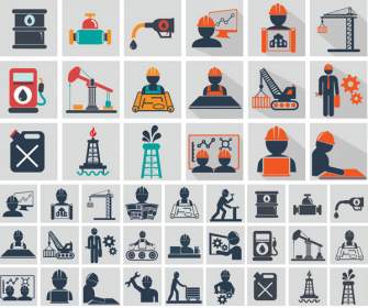 Oil Drilling Energy Topic Icons