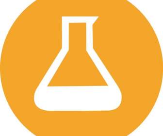Orange Hintergrund Chemische Flasche Symbole