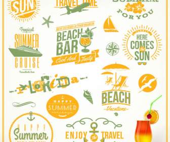 Etiquetas De Vacaciones Playa Naranja