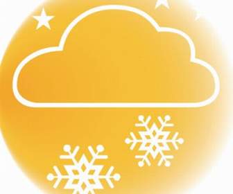 Orange Cloudy To Snow Day Icon
