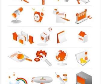оранжевый дизайн иконок
