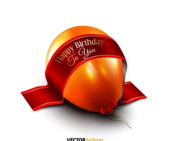 Orange Dimensional Birthday Balloons