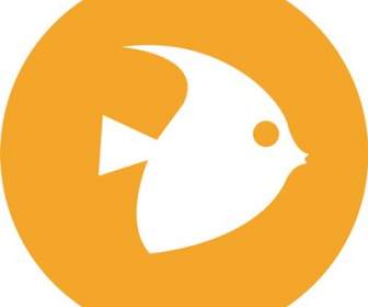 Orange Fisch-Symbol