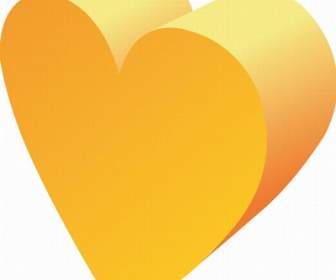 Orange Heart Shaped Icon