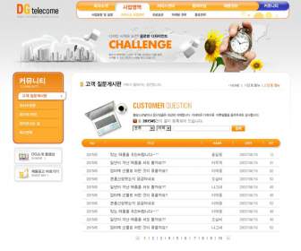 orange web design psd template material