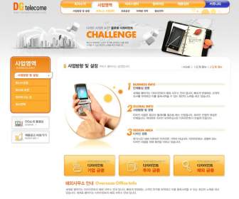 orange website templates design psd material