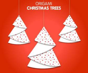 Latar Belakang Pohon Natal Origami
