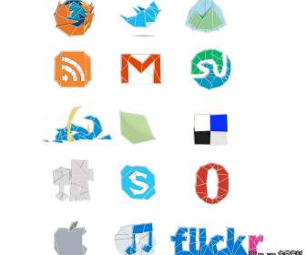 оригами стиль веб-служб логотип иконки скачать