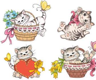 Bemalte Katze Illustrationen