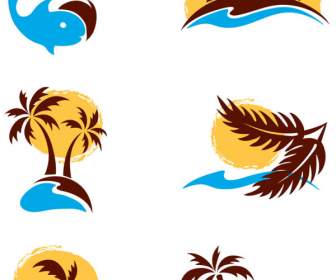 Palm Tree Silhouette Icons