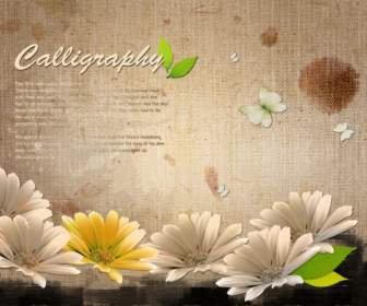 Pan Jute Cloth Flower Background Psd Layered Material