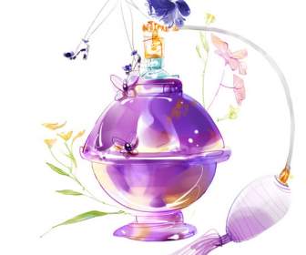 Perfume Mujer Ilustrador Psd Material