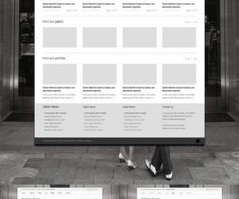 Foto Galeri Situs Web Interface Desain Template Psd Berlapis Bahan