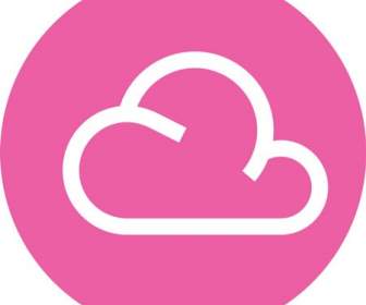 Pink Background Cloud Icon