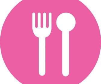 Pink Background Tableware Icons