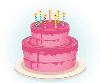 Розовый день рождения торт