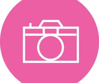 Różowy Aparat Fotograficzny Ikona