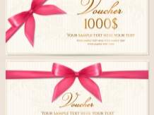 Pink Ribbon Bow On A Gift Certificate