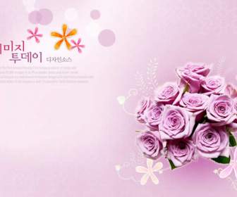 ピンクのバラの花の Psd