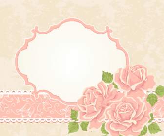 粉紅色的玫瑰花紋圖案邊框